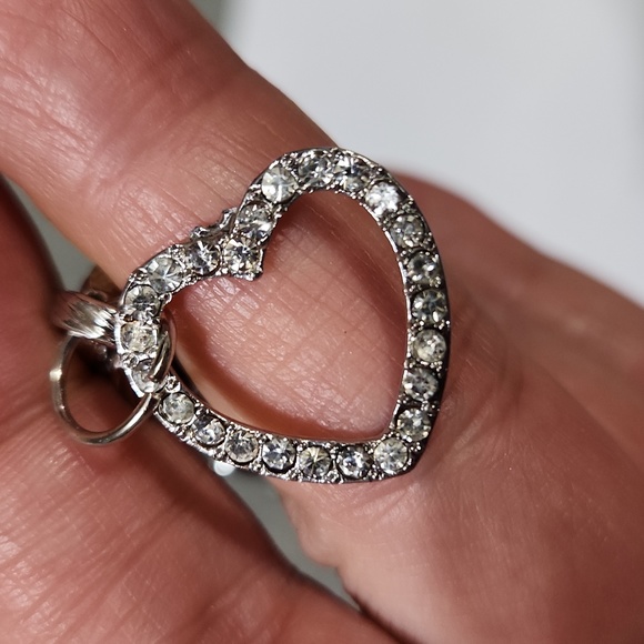 Floating heart cz charm bracelet toggle hook fashion - Picture 2 of 2